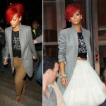 Rihanna looks a bit tired as she is seen returning back to her London hotel after an all day shopping spree at TopShop on Oxford Street